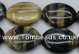 CTE572 15.5 inches 18*25mm oval golden & blue tiger eye beads