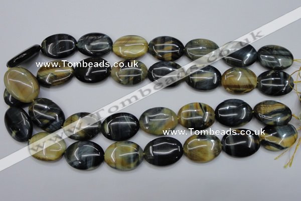 CTE572 15.5 inches 18*25mm oval golden & blue tiger eye beads