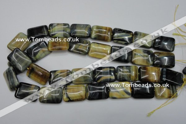 CTE578 15.5 inches 18*25mm rectangle golden & blue tiger eye beads