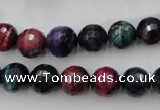 CTE582 15.5 inches 8mm faceted round colorful tiger eye beads