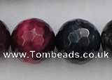 CTE588 15.5 inches 20mm faceted round colorful tiger eye beads