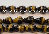 CTE605 15.5 inches 6*10mm teardrop yellow tiger eye beads wholesale