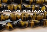 CTE606 15.5 inches 8*12mm teardrop yellow tiger eye beads wholesale