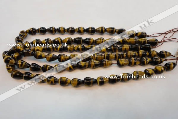 CTE607 15.5 inches 10*14mm teardrop yellow tiger eye beads wholesale