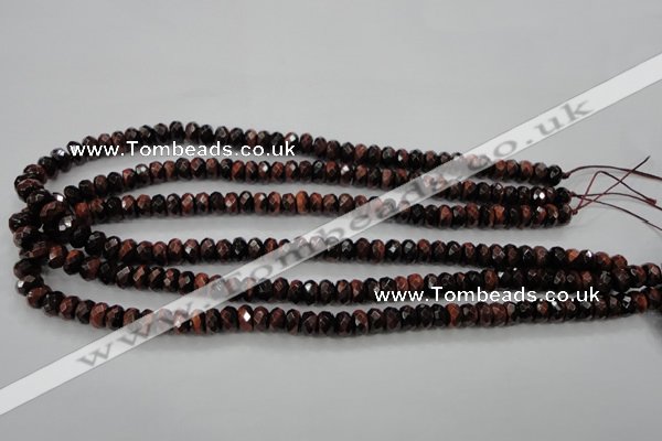 CTE65 15.5 inches 5*8mm faceted rondelle red tiger eye gemstone beads