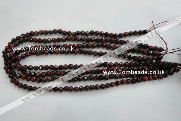 CTE701 15.5 inches 6mm faceted round red tiger eye beads