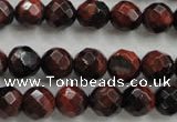 CTE703 15.5 inches 10mm faceted round red tiger eye beads