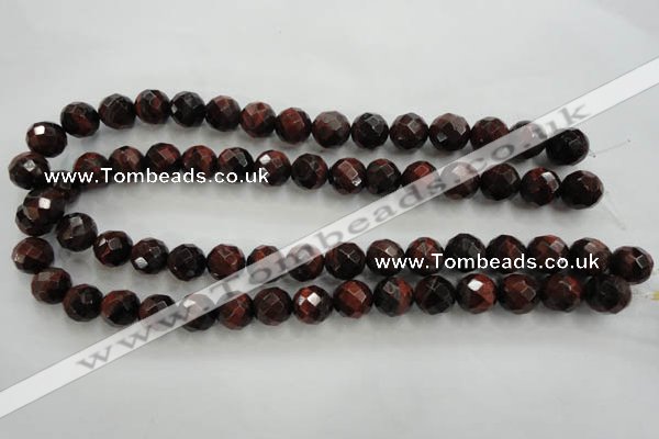 CTE704 15.5 inches 12mm faceted round red tiger eye beads