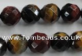 CTE715 15.5 inches 14mm faceted round mixed color tiger eye beads