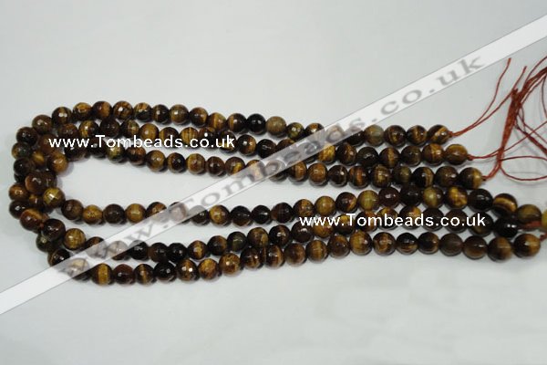 CTE752 15.5 inches 8mm faceted round yellow tiger eye beads wholesale