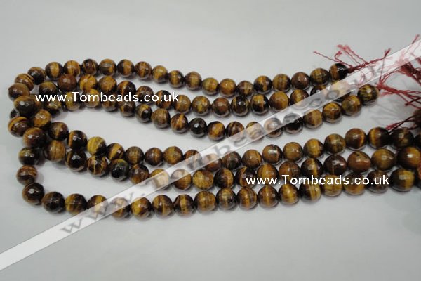 CTE753 15.5 inches 10mm faceted round yellow tiger eye beads wholesale