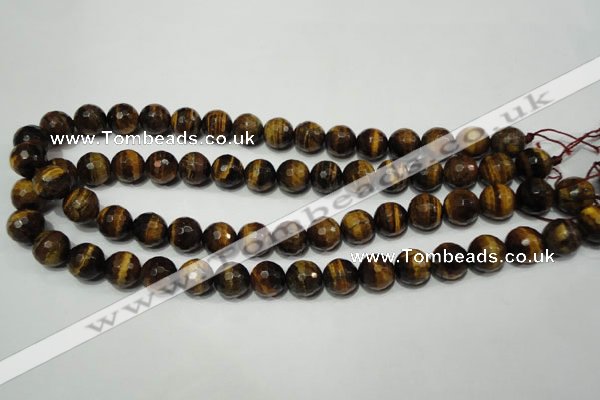 CTE754 15.5 inches 12mm faceted round yellow tiger eye beads wholesale