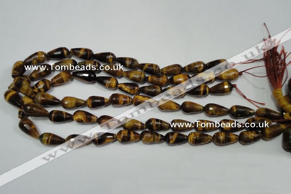 CTE761 15.5 inches 10*20mm faceted teardrop yellow tiger eye beads