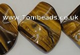 CTE845 15.5 inches 30*40mm wavy triangle yellow tiger eye beads