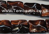CTE865 15.5 inches 15*20mm wavy rectangle red tiger eye beads