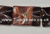 CTE867 15.5 inches 20*30mm wavy rectangle red tiger eye beads