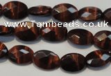 CTE871 15.5 inches 8*10mm faceted oval red tiger eye beads