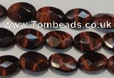 CTE872 15.5 inches 10*14mm faceted oval red tiger eye beads