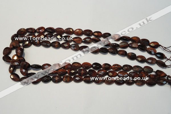 CTE881 15.5 inches 8*12mm faceted flat teardrop red tiger eye beads