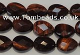 CTE882 15.5 inches 10*14mm faceted flat teardrop red tiger eye beads