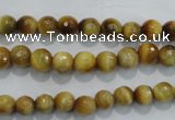 CTE901 15.5 inches 6mm faceted round golden tiger eye beads