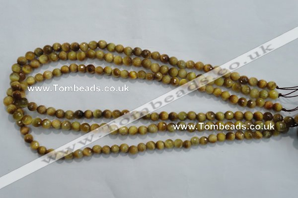 CTE901 15.5 inches 6mm faceted round golden tiger eye beads