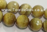 CTE904 15.5 inches 12mm faceted round golden tiger eye beads