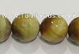 CTE907 15.5 inches 18mm faceted round golden tiger eye beads