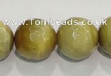 CTE908 15.5 inches 20mm faceted round golden tiger eye beads