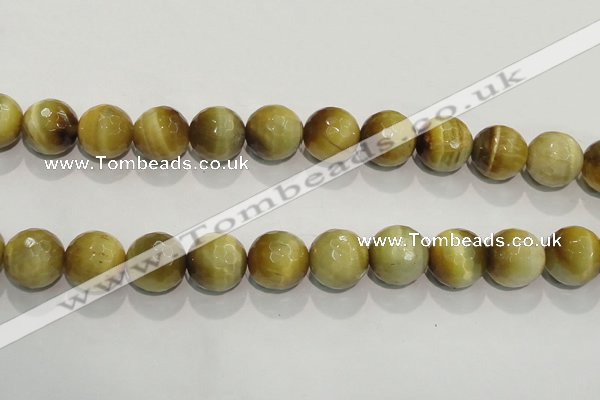 CTE908 15.5 inches 20mm faceted round golden tiger eye beads