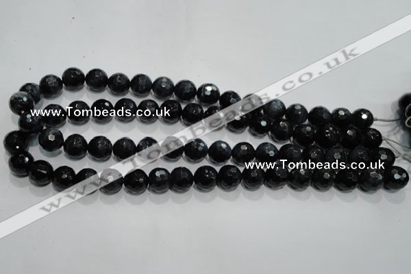 CTE922 15.5 inches 8mm faceted round silver tiger eye beads