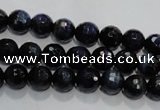 CTE931 15.5 inches 6mm faceted round dyed blue tiger eye beads