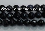 CTE932 15.5 inches 8mm faceted round dyed blue tiger eye beads