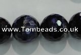 CTE938 15.5 inches 20mm faceted round dyed blue tiger eye beads