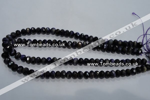CTE940 15.5 inches 5*8mm faceted rondelle dyed blue tiger eye beads