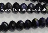 CTE942 15.5 inches 8*12mm faceted rondelle dyed blue tiger eye beads