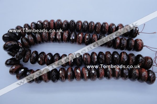 CTE95 15.5 inches 10*20mm faceted rondelle red tiger eye beads