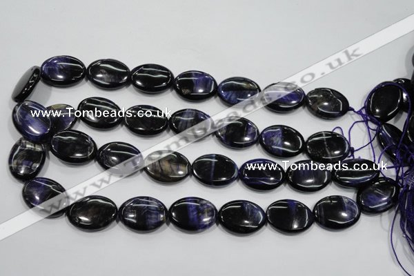 CTE953 15.5 inches 13*18mm oval dyed blue tiger eye beads wholesale