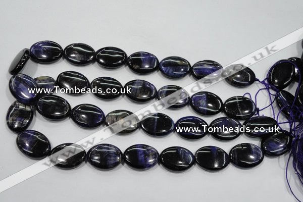 CTE954 15.5 inches 15*20mm oval dyed blue tiger eye beads wholesale