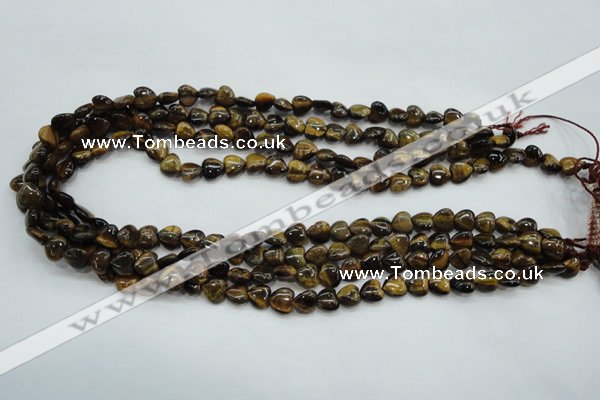 CTE97 15.5 inches 8*8mm heart yellow tiger eye beads wholesale