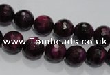 CTE972 15.5 inches 8mm faceted round dyed red tiger eye beads