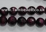 CTE973 15.5 inches 10mm faceted round dyed red tiger eye beads