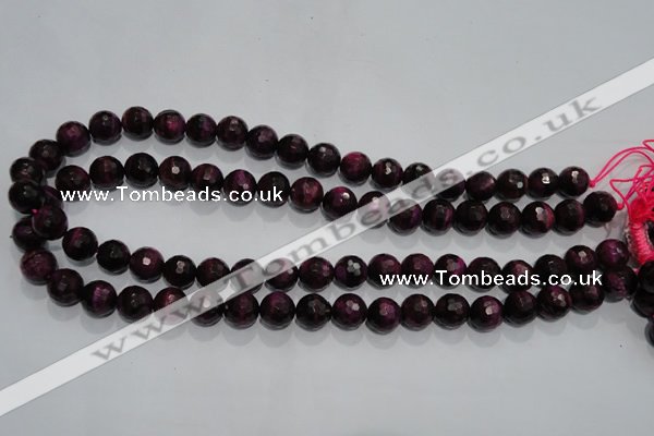 CTE973 15.5 inches 10mm faceted round dyed red tiger eye beads