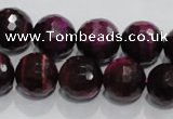 CTE974 15.5 inches 12mm faceted round dyed red tiger eye beads