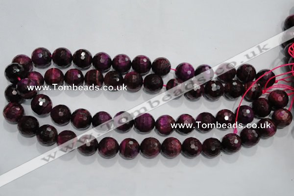 CTE974 15.5 inches 12mm faceted round dyed red tiger eye beads