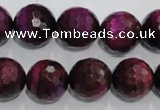 CTE975 15.5 inches 14mm faceted round dyed red tiger eye beads