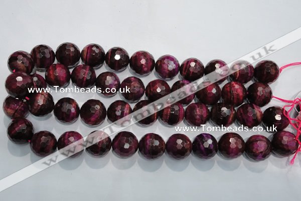 CTE977 15.5 inches 18mm faceted round dyed red tiger eye beads