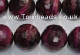 CTE978 15.5 inches 20mm faceted round dyed red tiger eye beads