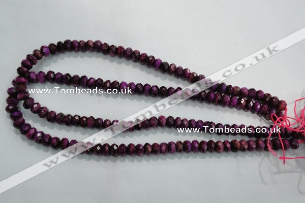 CTE980 15.5 inches 5*8mm faceted rondelle dyed red tiger eye beads