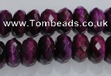 CTE982 15.5 inches 8*12mm faceted rondelle dyed red tiger eye beads